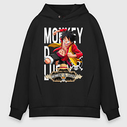 Толстовка оверсайз мужская One Piece Monkey Большой Куш Манки, цвет: черный