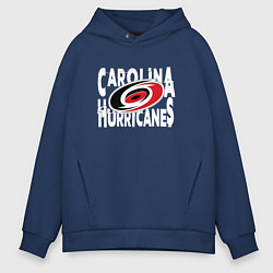Толстовка оверсайз мужская Каролина Харрикейнз, Carolina Hurricanes, цвет: тёмно-синий
