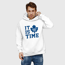 Толстовка оверсайз мужская It is Toronto Maple Leafs Time, Торонто Мейпл Лифс, цвет: белый — фото 2