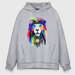 Толстовка оверсайз мужская Color lion! Neon!, цвет: меланж
