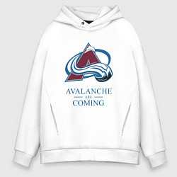 Толстовка оверсайз мужская Colorado Avalanche are coming , Колорадо Эвеланш, цвет: белый