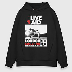 Толстовка оверсайз мужская QUEEN LIVE AID 1985, цвет: черный