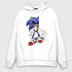 Толстовка оверсайз мужская Sonic Exe Video game Hype, цвет: белый