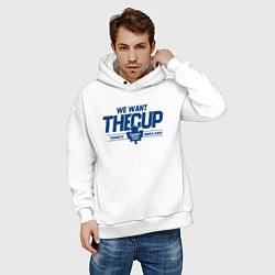 Толстовка оверсайз мужская Toronto Maple Leafs We want the cup Торонто Мейпл, цвет: белый — фото 2