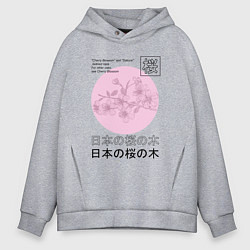Толстовка оверсайз мужская Sakura in Japanese style, цвет: меланж
