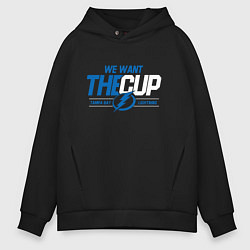 Толстовка оверсайз мужская Tampa Bay Lightning We want the cup Тампа Бэй Лайт, цвет: черный