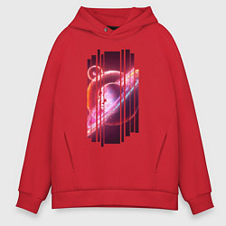 Толстовка оверсайз мужская Моя Вселенная Космическое настроение, цвет: красный