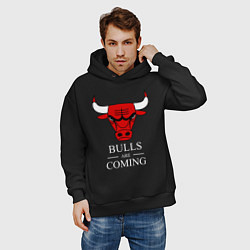 Толстовка оверсайз мужская Chicago Bulls are coming Чикаго Буллз, цвет: черный — фото 2