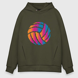 Толстовка оверсайз мужская Ball Volleyball, цвет: хаки