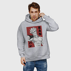 Толстовка оверсайз мужская Бессмертный Бан, цвет: меланж — фото 2