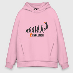 Толстовка оверсайз мужская Баскетбольная революция, цвет: светло-розовый