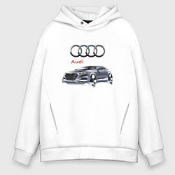 Толстовка оверсайз мужская Audi Germany Car, цвет: белый