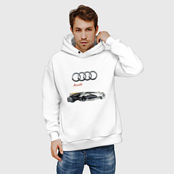 Толстовка оверсайз мужская Audi Concept Sketch, цвет: белый — фото 2
