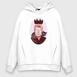 Толстовка оверсайз мужская Король ужасов СТИВЕН КИНГ, цвет: белый