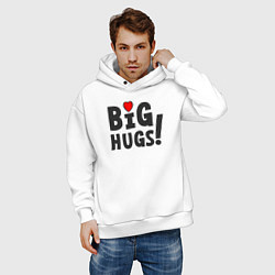 Толстовка оверсайз мужская Big hugs!, цвет: белый — фото 2