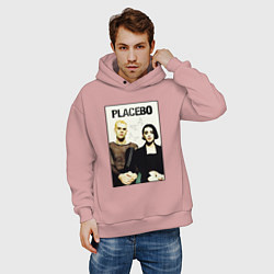 Толстовка оверсайз мужская Placebo рок-группа, цвет: пыльно-розовый — фото 2