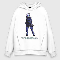 Толстовка оверсайз мужская TITANFALL BLUE ART титанфолл, цвет: белый