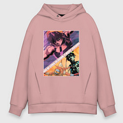 Толстовка оверсайз мужская Наранча Гирга из ДжоДжо, цвет: пыльно-розовый