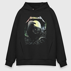 Толстовка оверсайз мужская Metallica Raven & Skull, цвет: черный