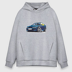 Толстовка оверсайз мужская BMW Blue, цвет: меланж