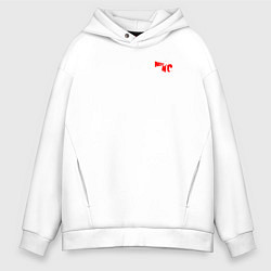 Толстовка оверсайз мужская Noize mc красное лого, цвет: белый