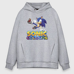 Толстовка оверсайз мужская Sonic Colours Hedgehog Video game, цвет: меланж