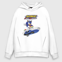 Толстовка оверсайз мужская Sonic Free Riders Hedgehog Racer, цвет: белый