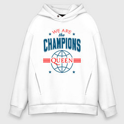 Толстовка оверсайз мужская QUEEN WE ARE THE CHAMPIONS, цвет: белый