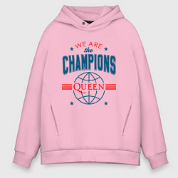 Толстовка оверсайз мужская QUEEN WE ARE THE CHAMPIONS, цвет: светло-розовый
