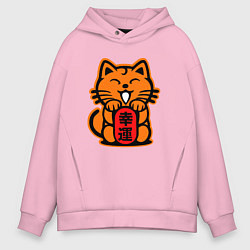 Толстовка оверсайз мужская JDM Cat, цвет: светло-розовый