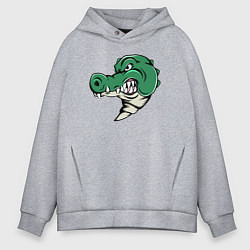Толстовка оверсайз мужская Злой Крокодил, цвет: меланж