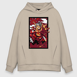 Толстовка оверсайз мужская ЛУФФИ 5 ЙОНКО ONE PIECE, цвет: миндальный