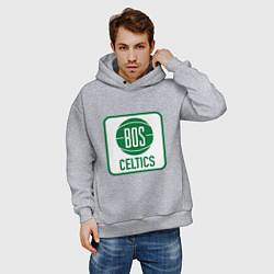 Толстовка оверсайз мужская Bos Celtics, цвет: меланж — фото 2