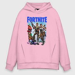 Толстовка оверсайз мужская FORTNITE ПЕРСОНАЖИ ИГРЫ, цвет: светло-розовый