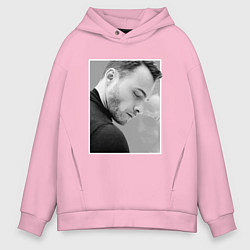Толстовка оверсайз мужская Bursin, цвет: светло-розовый