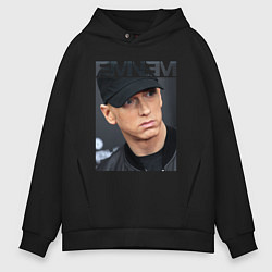 Толстовка оверсайз мужская Eminem фото, цвет: черный
