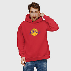 Толстовка оверсайз мужская Лос-Анджелес Лейкерс NBA, цвет: красный — фото 2