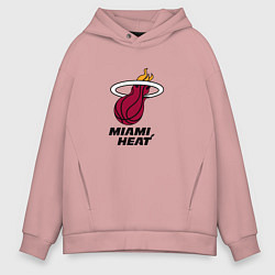 Толстовка оверсайз мужская Майами Хит NBA, цвет: пыльно-розовый