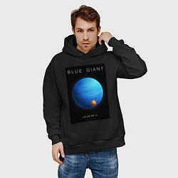 Толстовка оверсайз мужская Blue Giant Голубой Гигант Space collections, цвет: черный — фото 2