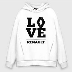 Толстовка оверсайз мужская Renault Love Classic, цвет: белый