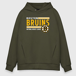 Толстовка оверсайз мужская NHL Boston Bruins Team, цвет: хаки