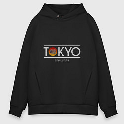 Толстовка оверсайз мужская Tokyo Токио, цвет: черный