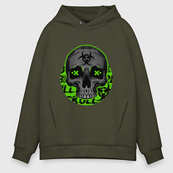 Толстовка оверсайз мужская SKULL TOXIC, цвет: хаки