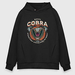 Толстовка оверсайз мужская Кобра Кай - логотип с Коброй Cobra Kai Logo, цвет: черный