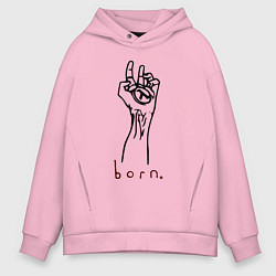 Толстовка оверсайз мужская Half life - born, цвет: светло-розовый