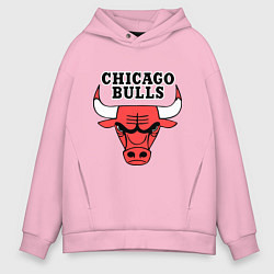 Толстовка оверсайз мужская Chicago Bulls, цвет: светло-розовый