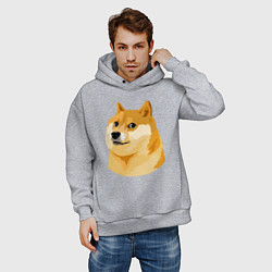 Толстовка оверсайз мужская Пёс Доге, цвет: меланж — фото 2