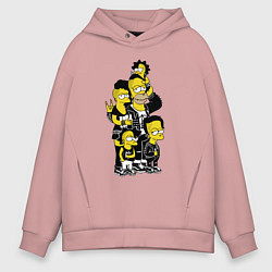Толстовка оверсайз мужская Simpsons not dead! Motto, цвет: пыльно-розовый