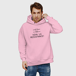 Толстовка оверсайз мужская Viva la resistance, цвет: светло-розовый — фото 2