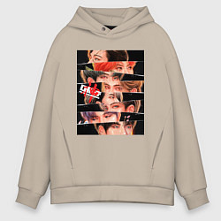 Толстовка оверсайз мужская Stray Kids eyes, цвет: миндальный